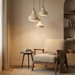 Scandinavian Ceramic Pendant Lamp, Plug-In Minimal Profile Hardwired/Plug in - Naaya Garlic Bud - thumbnail 3