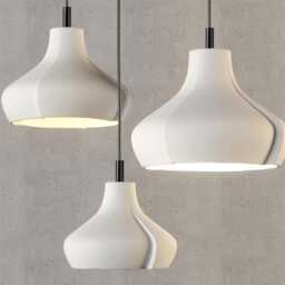 Scandinavian Ceramic Pendant Lamp, Plug-In Minimal Profile Hardwired/Plug in - Naaya Garlic Bud - thumbnail 2