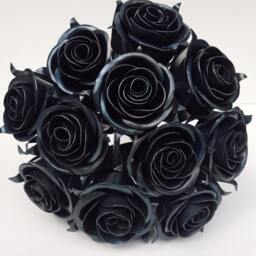 steel Rose Bouquet 11Th Anniversary Metal Flower Sculpture - thumbnail 2