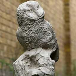 Stone Majestic Owl Statue Realistic Wildlife Decor Outdoor Bird Sculpture Woodland Guardian Ornament Nature Yard Art Concrete Figure - thumbnail 2