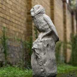 Stone Majestic Owl Statue Realistic Wildlife Decor Outdoor Bird Sculpture Woodland Guardian Ornament Nature Yard Art Concrete Figure - thumbnail 3
