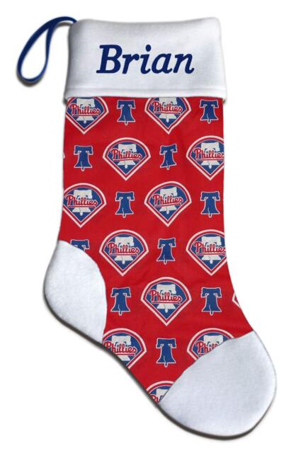 Personalized Mlb Philadelphia Phillies Baseball Christmas Stocking Embroidered