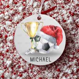 Personalised Kids Christmas Decoration - Grandson Gift Football For Boys & Girls Stocking Filler Eve Box