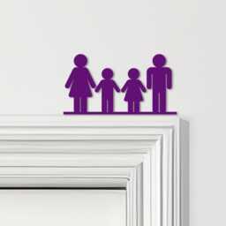 Door Topper Family Of 4, 1 Boy Girl Various Colours Decorative Sign - Sign, Novelty Wall Decor, Frame Art, Art - thumbnail 4