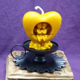 "Natural Beeswax Candle ""Couple Of Angels in A Heart" - thumbnail 4