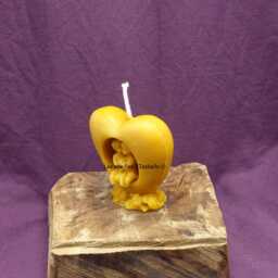 "Natural Beeswax Candle ""Couple Of Angels in A Heart" - thumbnail 2