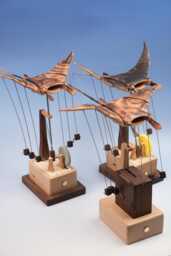 Wooden Flying Manta Ray Automata - Kinetic Sculpture Automaton Wood Carving Figurine Moving Art Christmas Gift