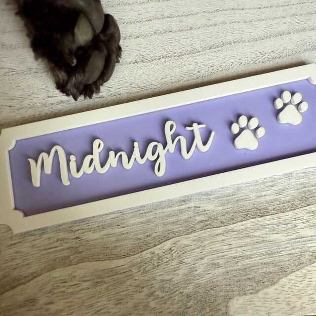 Paw Print Name Sign For Dog Or Cat - Crate - image 1