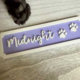 Paw Print Name Sign For Dog Or Cat - Crate - thumbnail 1