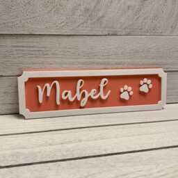 Paw Print Name Sign For Dog Or Cat - Crate - thumbnail 2