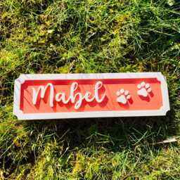 Paw Print Name Sign For Dog Or Cat - Crate - thumbnail 3