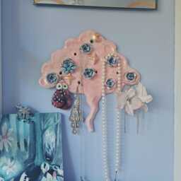 Flower Tree Moon Magic Key Holder Jewellery Handmade Ceramic Wall Hanging. Lemon Star Sun. Pottery Gift Idea Birthday Dressing Room - thumbnail 2