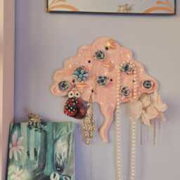 Flower Tree Moon Magic Key Holder Jewellery Handmade Ceramic Wall Hanging. Lemon Star Sun. Pottery Gift Idea Birthday Dressing Room - thumbnail 4