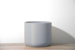 "Minimalist Planter With Drainage & Saucer in Steel Gray, Unique & Modern 3D-Printed Plant Pot, Sizes 4"" 5"" 6"" 7"" 8"