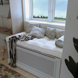 Linen Window Seat Cushion, Indoor Bench French Style Floor Cushion - thumbnail 3