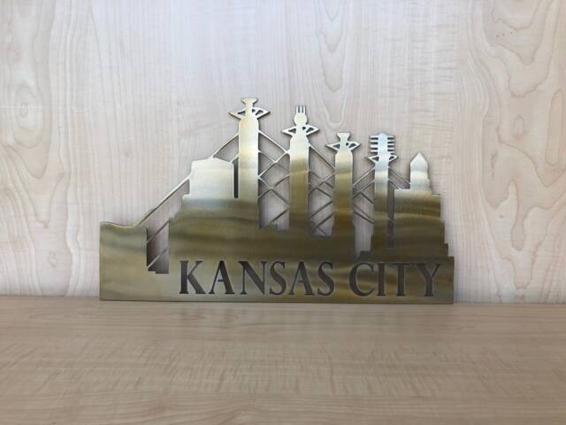 Kansas City Skyline Metal Wall Art With Sunset Fade Or Any Powder Coat - image 1