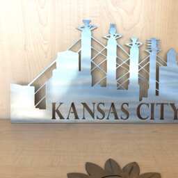 Kansas City Skyline Metal Wall Art With Sunset Fade Or Any Powder Coat - thumbnail 2