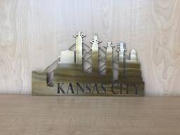 Kansas City Skyline Metal Wall Art With Sunset Fade Or Any Powder Coat - thumbnail 1