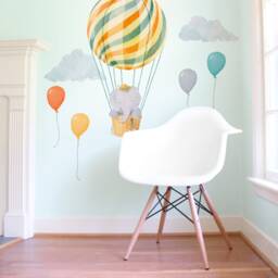Elephant in Basket - Neutral Small Peel-And-stick Wall Decals Mej