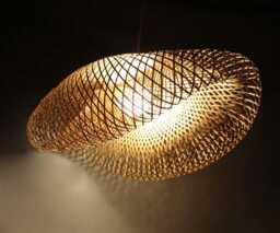 "Hand Woven Bamboo Pendant Light, Romantic Bar Decor, Size 31.4"" X 21.6"" 25" - thumbnail 1