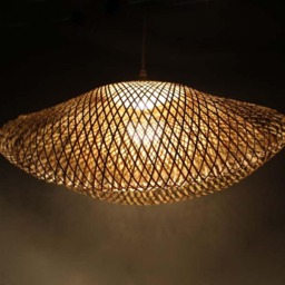 "Hand Woven Bamboo Pendant Light, Romantic Bar Decor, Size 31.4"" X 21.6"" 25" - thumbnail 3