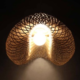 "Hand Woven Bamboo Pendant Light, Romantic Bar Decor, Size 31.4"" X 21.6"" 25" - thumbnail 2