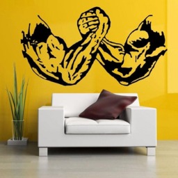 Arm Wrestling Bodybuilding Fitness Wall Decals - thumbnail 1