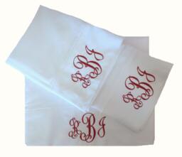 600 Thread Count Sheets in White, Monogrammed - King Size