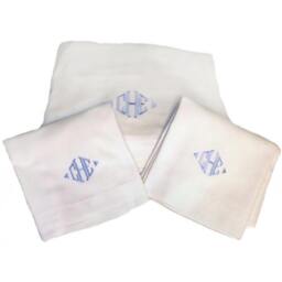600 Thread Count Sheets in White, Monogrammed - King Size - thumbnail 2