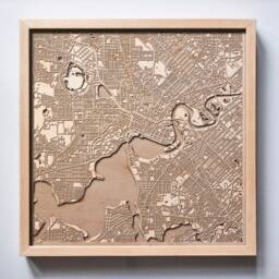 Perth Wooden Street Map - Laser Cut Wood City Art, Framed Wall Decor - thumbnail 1