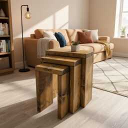 Swinley - Wooden Nest Of Tables - thumbnail 1