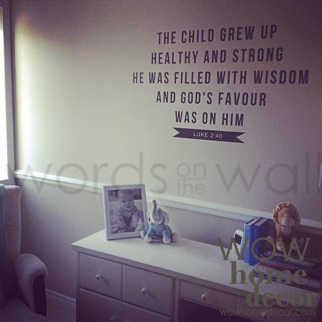 Vinyl Wall Decal. Bible Verse For Baby Nursery. Luke 240 Scripture - image 1