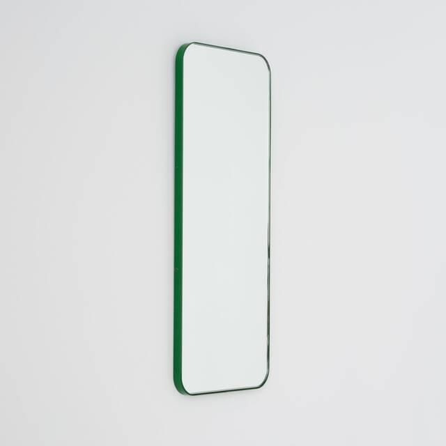 Quadris??? Rectangular Modern Mirror With A Green Frame - image 1
