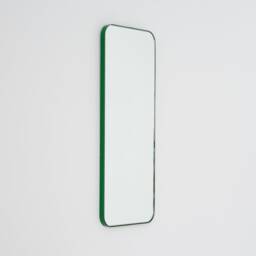 Quadris??? Rectangular Modern Mirror With A Green Frame