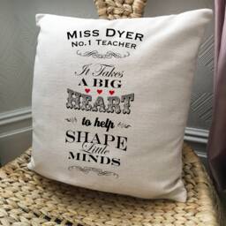 Personalised School Teacher Tutor Thank You Gift End Of Term Graduation Cushion Cover - A Big Heart With Your Teachers Name 40cm 16 Inch - thumbnail 2