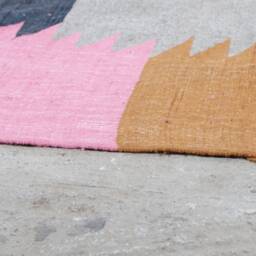 Colorful Kilim Moroccan Rug Handmade Flat Weave Wool Boujad Rug - thumbnail 4
