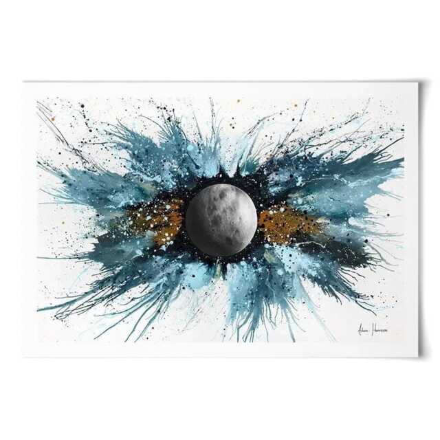 Abstract Universe Silent Moon Art Print - image 1