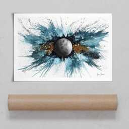 Abstract Universe Silent Moon Art Print - thumbnail 4