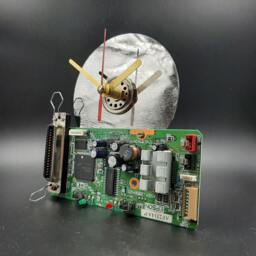Recycled Computer Part Clock Handmade Tech Steampunk Desk Decor - thumbnail 1
