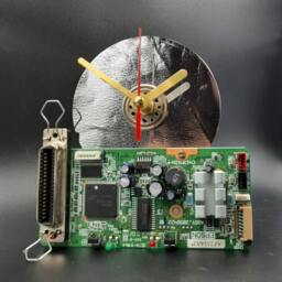 Recycled Computer Part Clock Handmade Tech Steampunk Desk Decor - thumbnail 3