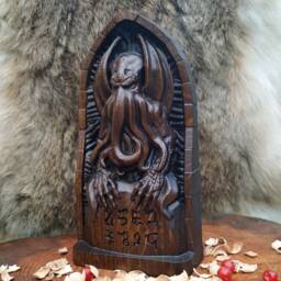 Cthulhu Altar Statue Lovecraftian Ash Wood Carving - thumbnail 3