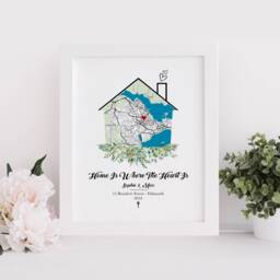 New Home Gift, Housewarming Gift For Couple, House Map, First Idea, Our Home, Personalised Framed Print - thumbnail 3