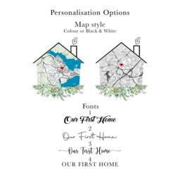 New Home Gift, Housewarming Gift For Couple, House Map, First Idea, Our Home, Personalised Framed Print - thumbnail 2