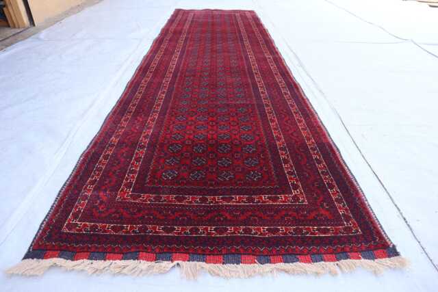 2'9x9'11 Feet Red Handmade Tribal Runner Rug, Wide Antique Geometric High Pile Afghan Brand New Rug - Kitchen - image 1
