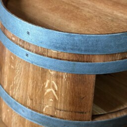 Wine Barrel Coffee Table With Shelf Oiled - thumbnail 3