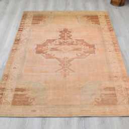Antique Style Rug, Distress New Washable Area Beige Brown Rug- Mid Century Modern Home Decor - Rustic Rug Turkish - thumbnail 2