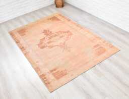 Antique Style Rug, Distress New Washable Area Beige Brown Rug- Mid Century Modern Home Decor - Rustic Rug Turkish - thumbnail 1