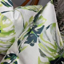 Green Cushion Cover, Plant Leaves Patio Pillow Modern Sofa Double Sided Case, Harlequin Kelapa Fabric - thumbnail 3