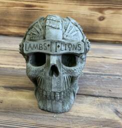 Stone Garden Lambs Ii 2 Lions Skull Gothic Human Head Ornament Statue - thumbnail 1