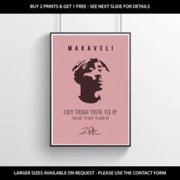 2Pac Print - Tupac Shakur Poster Hip-Hop Wall Art Lyrics Quote Rap Makaveli - thumbnail 2